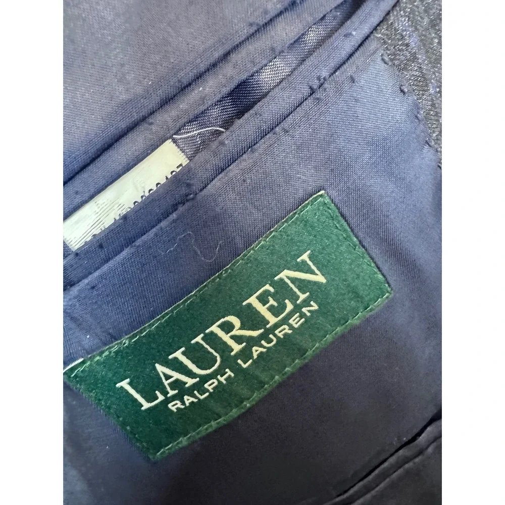Lauren Ralph Lauren Mens Blue Glen Plaid 100% Wool Blazer Sport Coat 46L